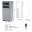 5000 BTU 8000 BTU ASHRAE Portable Air Conditioner Air Cooler Grey