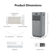 5000 BTU (8000BTU ASHRAE) Portable Air Conditioner with Remote Control Grey
