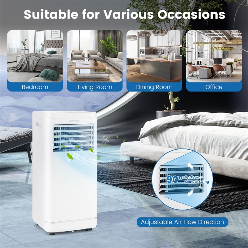 8000 BTU Portable Air Conditioner with Dehumidifierand Fan Mode
