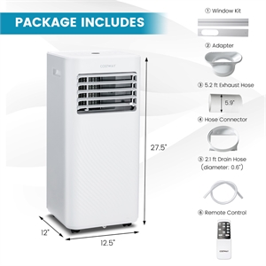 5000 BTU (8000 BTU ASHRAE) Portable Air Conditioner  AC Unit Sleep Mode