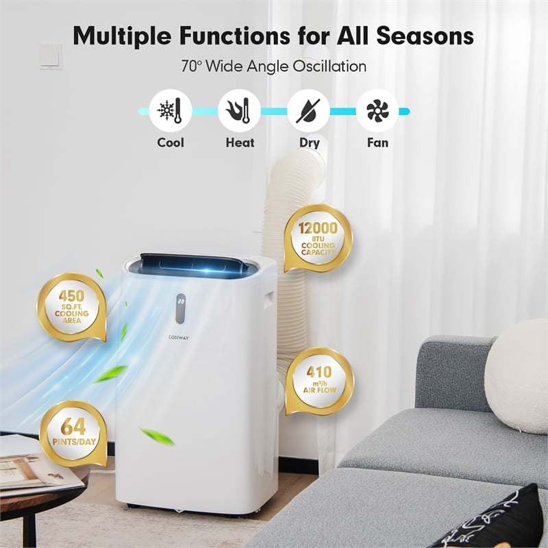 8800 BTU (12000 BTU ASHRAE) Portable Air Cooler with APPand WiFi Smart Control