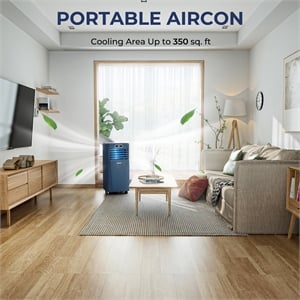 6000 BTU (10000 BTU ASHRAE) Portable Air Conditioner with Remote Control