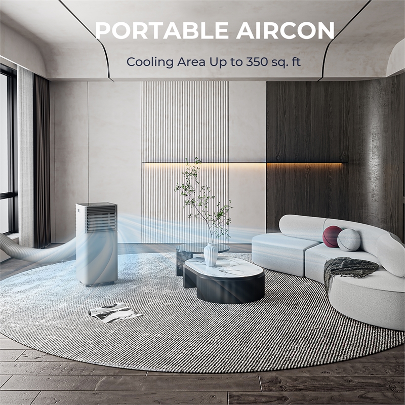 6000 BTU (10000 BTU ASHRAE) Portable Air Conditioner Air Cooler Gray