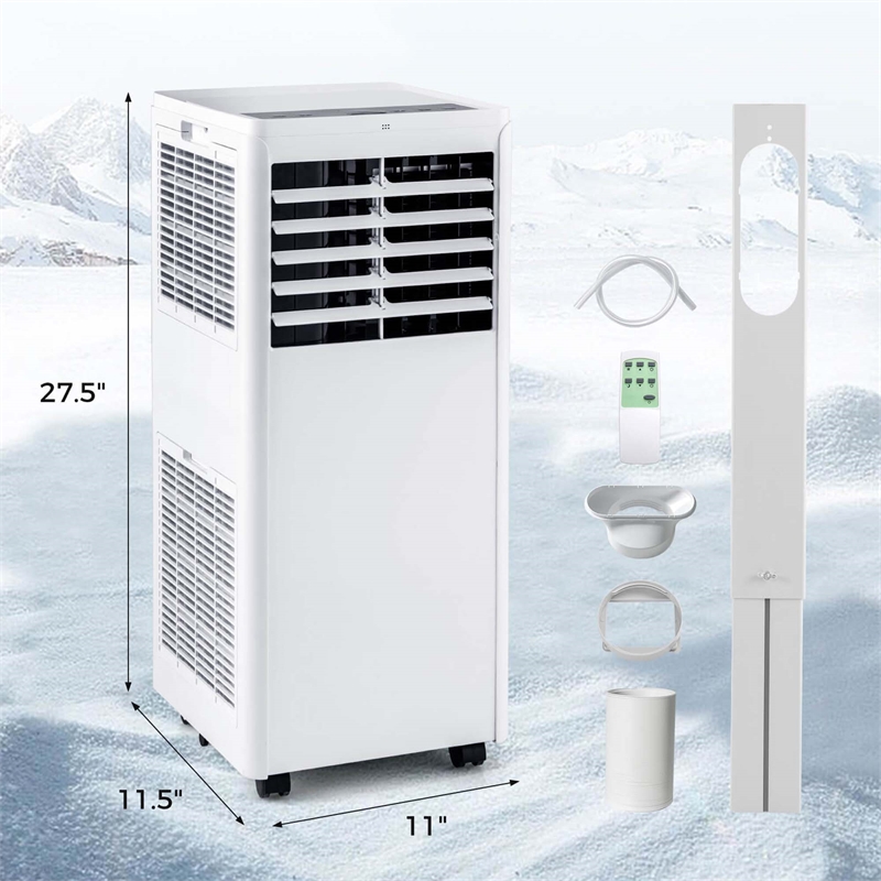 5000 BTU (8000 BTU ASHRAE) Portable Air Conditioner with 24H Timer