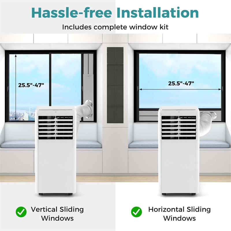 5000 BTU (8000 BTU ASHRAE) Portable Air Conditioner with 24H Timer