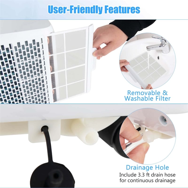 6500 BTU(10000 BTU ASHRAE) Portable Air Conditioner Freestanding Air Cooler