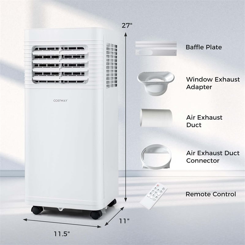 Portable Air Conditioner 9000 BTU AC Unit with Fan Dehumidifier Sleep Mode