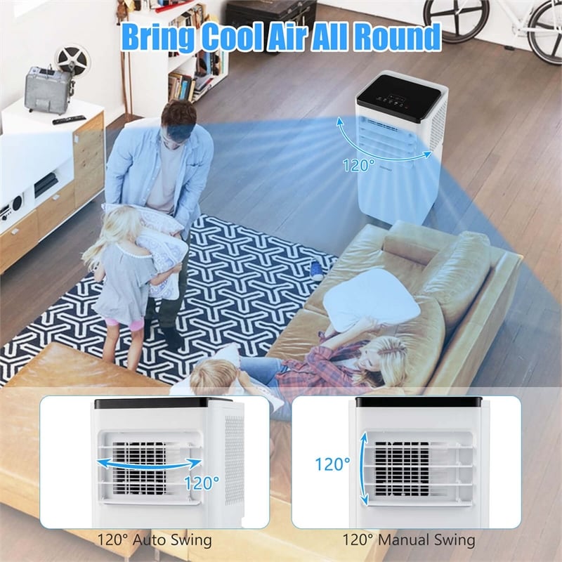 6500 BTU(10000 BTU ASHRAE) Portable Air Conditioner with Fanand Dehumidifier