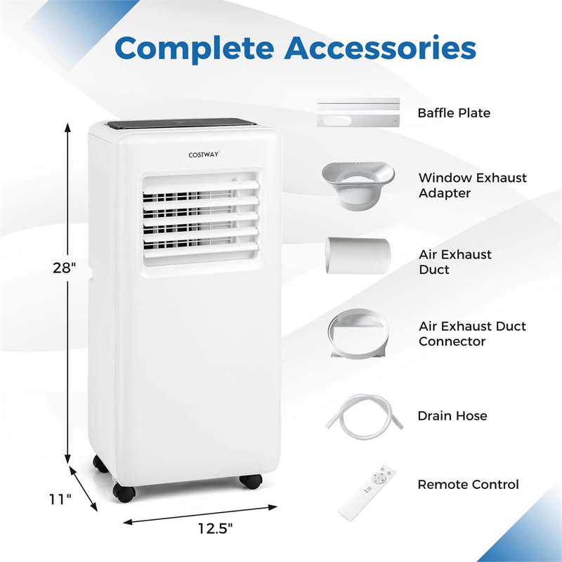 8000 BTU Portable Air Conditioner Air Cooler with Fanand Dehumidifier