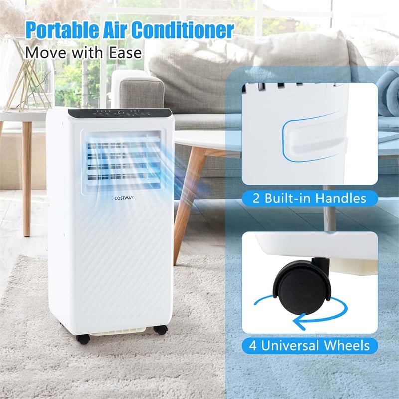 8000 BTU Portable Air Conditioner Air Cooler Dehumidifier Fan 24H Timer