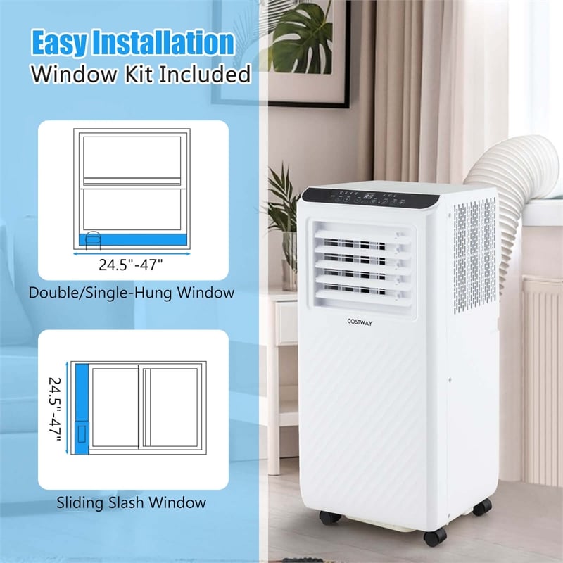 8000 BTU Portable Air Conditioner Air Cooler Dehumidifier Fan 24H Timer