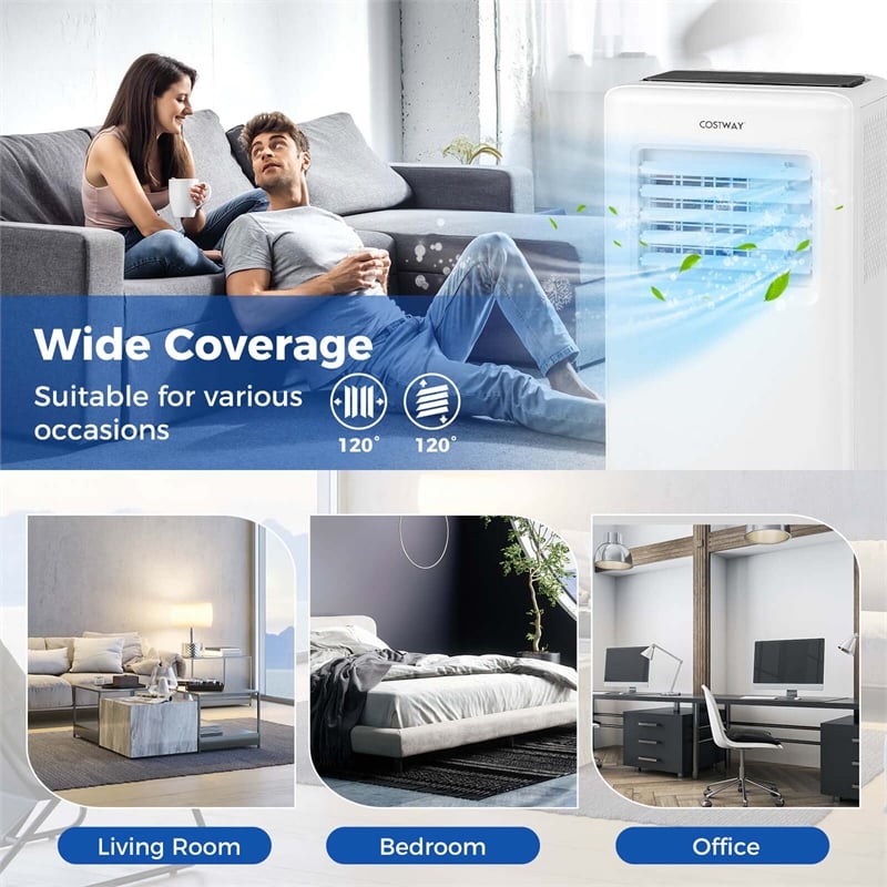 6500 BTU(ASHRAE 10000 BTU) Portable Air Conditioner with Fanand Dehumidifier