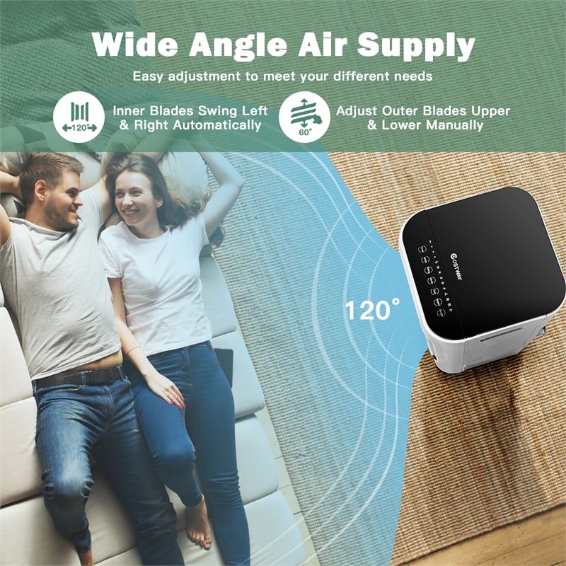 4 in 1 Portable Evaporative Air Cooler 12L Water Tank 4 Ice Boxes White