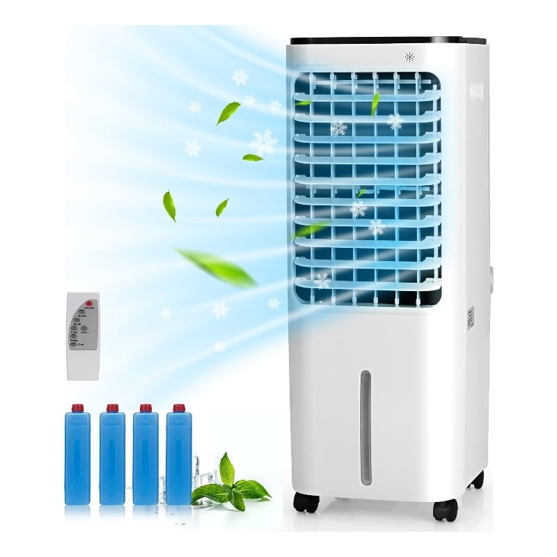 4 in 1 Portable Evaporative Air Cooler 12L Water Tank 4 Ice Boxes White