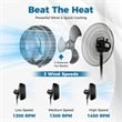 16inch Oscillating Fan Misting Pedestal Fan with Hose Connector Black Black