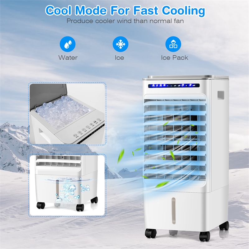 3 in 1 Evaporative Air Cooler Portable Air Cooling Fan with Fan White