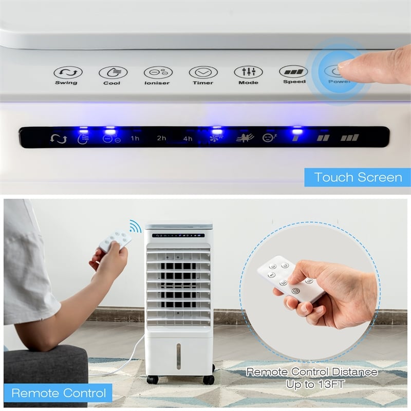 3 in 1 Evaporative Air Cooler Portable Air Cooling Fan with Fan White
