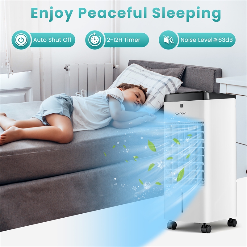 4 in 1 Evaporative Air Cooler with Fan and Humidifier Ice Packs White