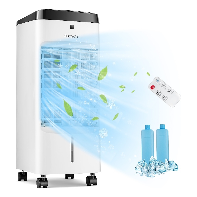 4 in 1 Evaporative Air Cooler with Fan and Humidifier Ice Packs White