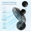 16inch Standing Pedestal Fan with 3 Speed Settings Carrying Handle Black Black