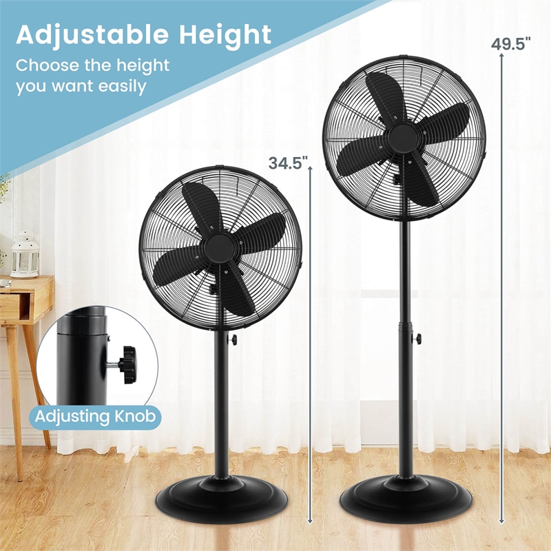 16inch Standing Pedestal Fan with 3 Speed Settings Carrying Handle Black Black