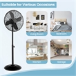 16inch Standing Pedestal Fan with 3 Speed Settings Carrying Handle Black Black