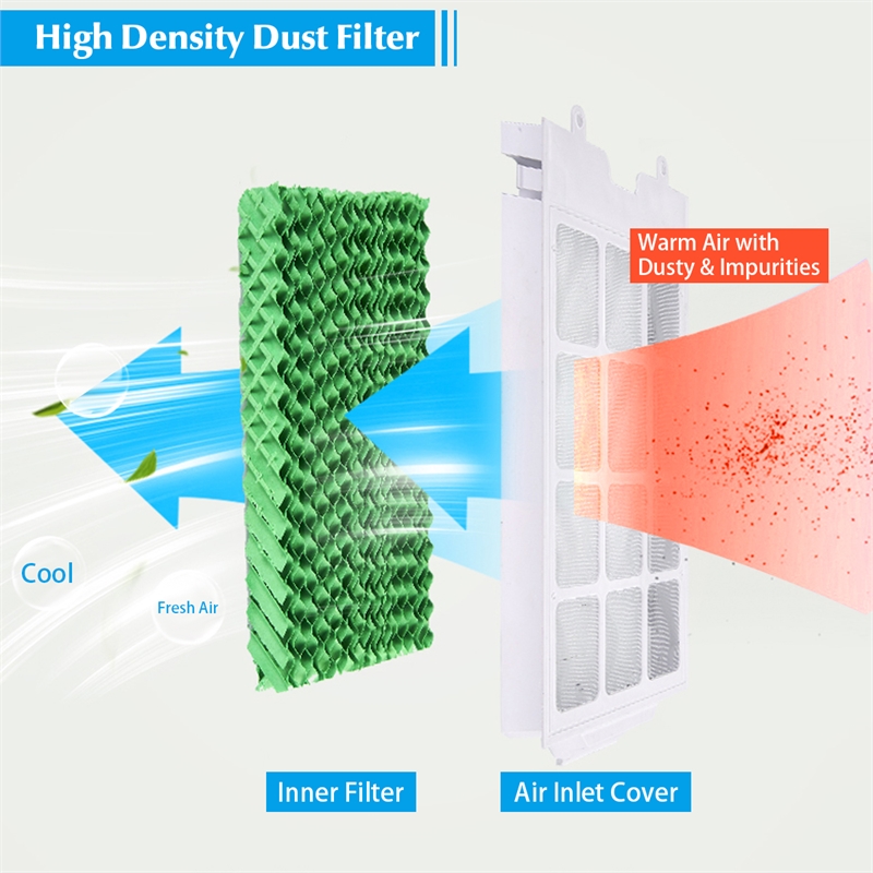 Evaporative Portable Air Cooler Fan with Remote Control 7.5 Timer White