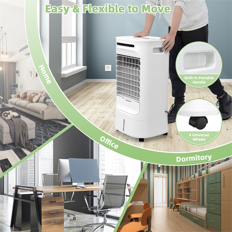 4 in 1 Evaporative Air Cooler Portable Humidifier with Timer White