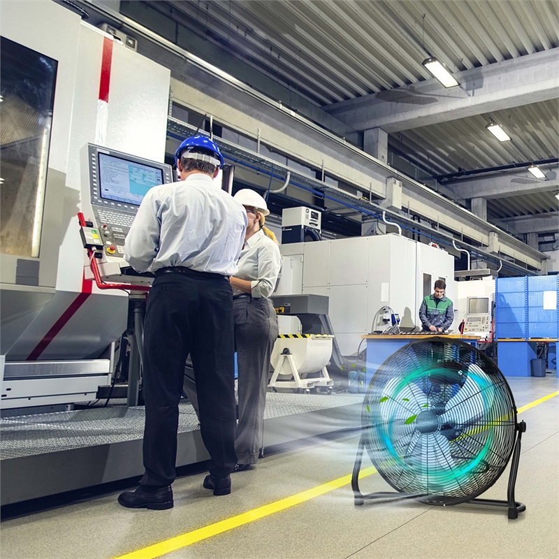 20 Inches High Velocity Floor Fan with 3 Powerful Speeds Black