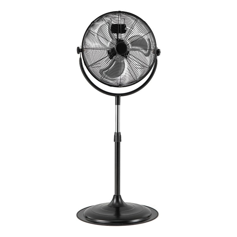 18inch High Velocity Standing Fan with 3 Speeds Tilt and Adjustable Height Black