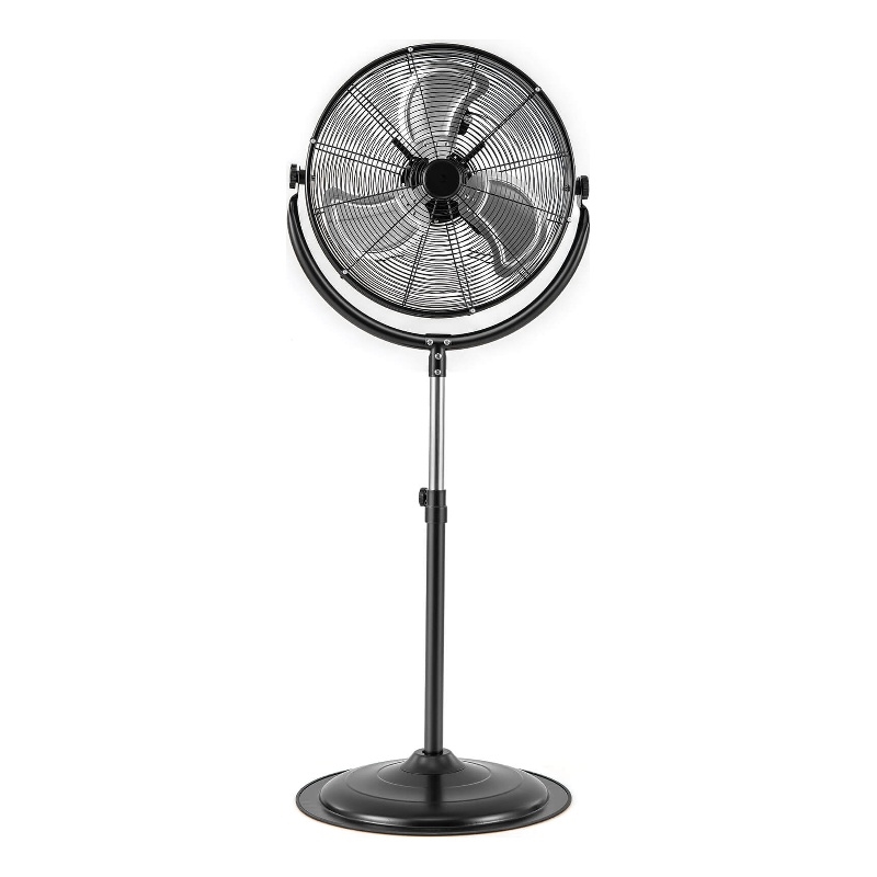 20inch High Velocity Standing Fan with 3 Speeds and Adjustable Height Black