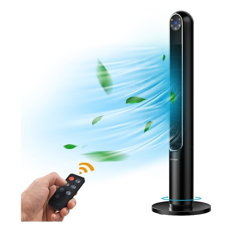 42inch Tower Fan Smart Display Panel 12H Timer Fan Black