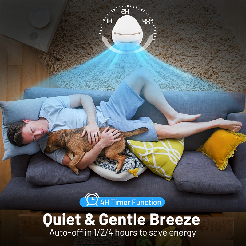 14inch Mini Oscillating Tower Fan Electric Desk Fan with 3 Speed and Timer White