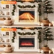 36inch Electric Fireplace Insert 1500W Recessed Fireplace Heater Black