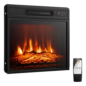 18inch Electric Fireplace Inserts and Freestanding Adjustable Heater Black