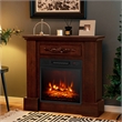 32inch Electric Fireplace Mantel TV Stand Space Heater 1400W Brown
