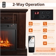 32inch Electric Fireplace Mantel TV Stand Space Heater 1400W Brown