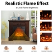 32inch Electric Fireplace Mantel TV Stand Space Heater 1400W Brown
