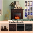 32inch Electric Fireplace Mantel TV Stand Space Heater 1400W Brown