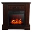 32inch Electric Fireplace Mantel TV Stand Space Heater 1400W Brown