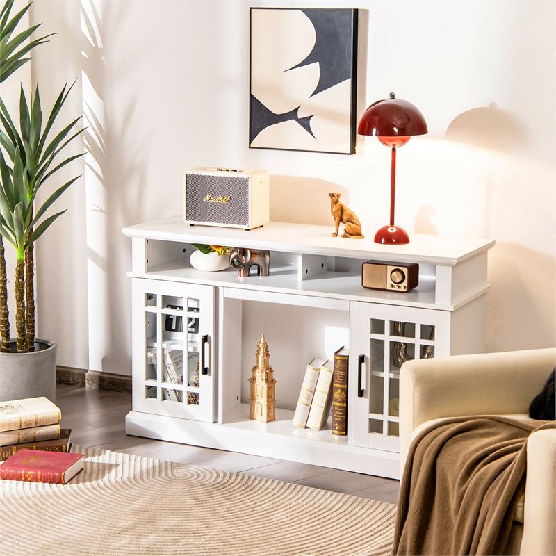 48inch Fireplace TV Stand with 1400W Electric Fireplace White