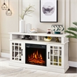 48inch Fireplace TV Stand with 1400W Electric Fireplace White