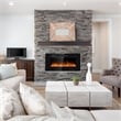 36inch Electric Fireplace Thin Wall Mounted Heater with Multicolor Flame Black