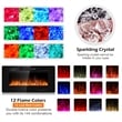 36inch Electric Fireplace Thin Wall Mounted Heater with Multicolor Flame Black