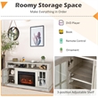 58inch Fireplace TV Stand with 1400W Electric Fireplace Grey