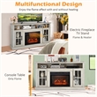 58inch Fireplace TV Stand with 1400W Electric Fireplace Grey
