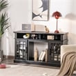 48inch TV Stand Console Cabinet with Fireplace Entertainment Center Black