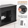 48inch TV Stand Console Cabinet with Fireplace Entertainment Center Black