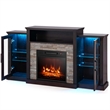Fireplace TV Stand 18inch Electric Fireplace Dark Brown