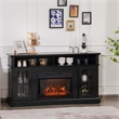 58inch Fireplace TV Stand with 1400W Electric Fireplace Black
